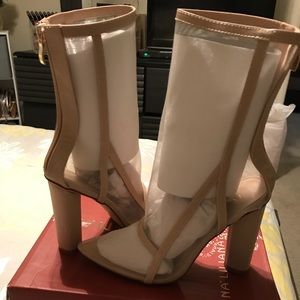 Nude Mesh Booties